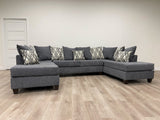 111 - Steel Double Chaise Sectional