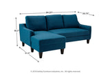 Jarreau Blue Sofa Chaise Sleeper