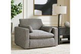 Dramatic Granite Oversized Chair and Ottoman