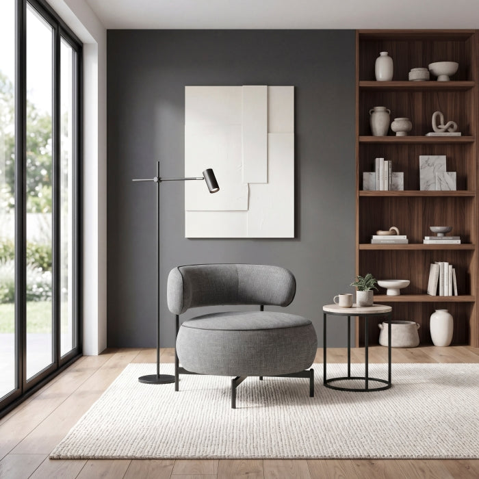 Encircle Grey Swivel Chair by Homelegance at Eve Furniture