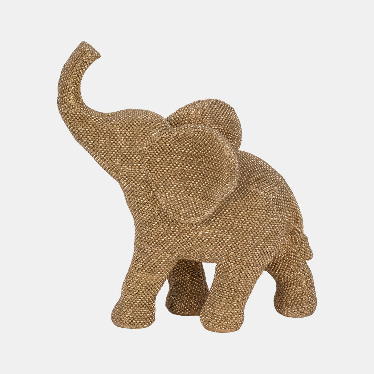 12" Beaded Elephant, Gold
