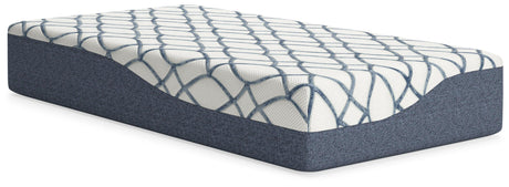 12 Inch Chime Elite 2.0 White/Blue Twin Mattress by Ashley at Eve Furniture
