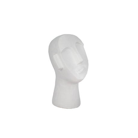 12" Looking Up Face Sculpture, White