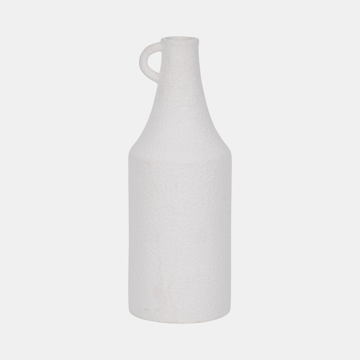 12" Rough Texture Bottle Vase, White