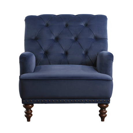 Holland Park Dark Blue Velvet Accent Chair
