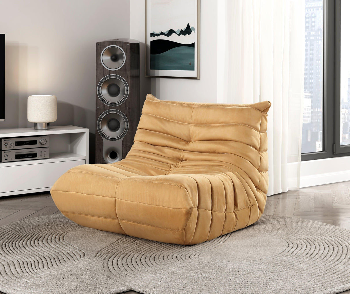 1203 Togo Yellow Accent Chair by Homelegance at Eve Furniture