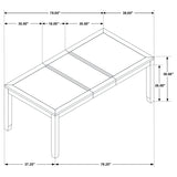 Elodie Black Rectangular 78-inch Extension Leaf Dining Table