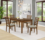 Atwood Warm Brown 5-Piece Rectangular Wood Dining Room Set