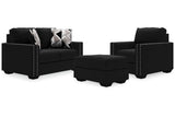 Gleston Onyx Loveseat, Chair and Ottoman