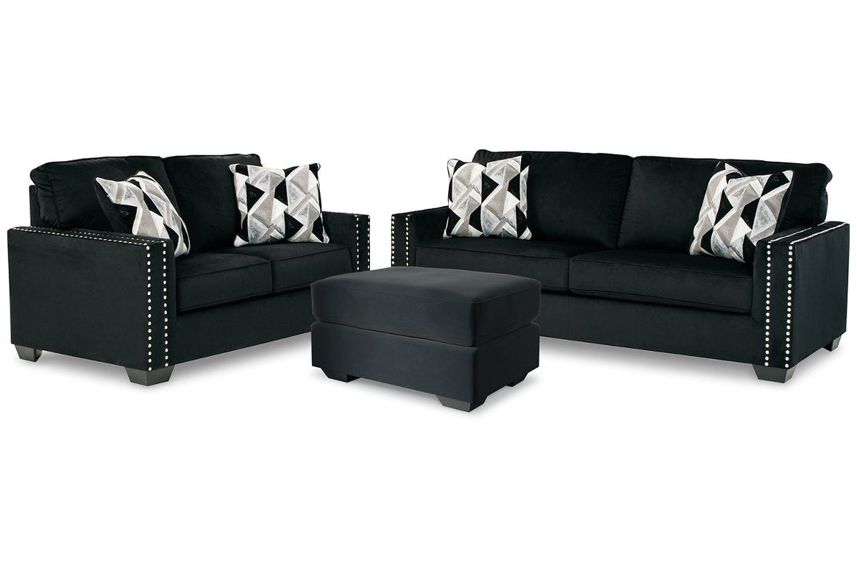 Gleston Onyx Sofa and Loveseat with Ottoman