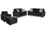 Gleston Onyx Sofa, Loveseat, Chair, and Ottoman