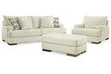 Caretti Parchment Sofa, Chair and Ottoman