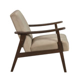 Landers Light Brown Velvet Accent Chair