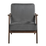 Landers Dark Gray Velvet Accent Chair