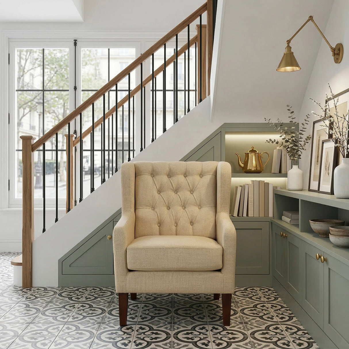 Aria Beige Accent Chair