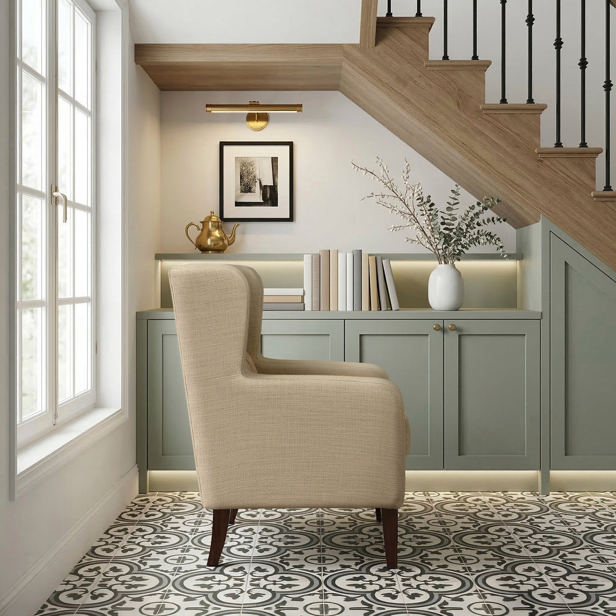 Aria Beige Accent Chair