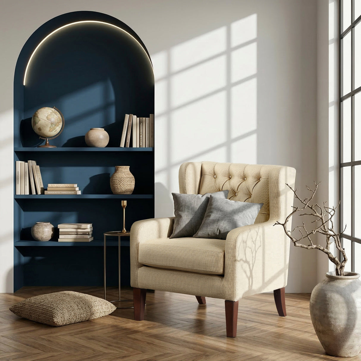 Aria Beige Accent Chair