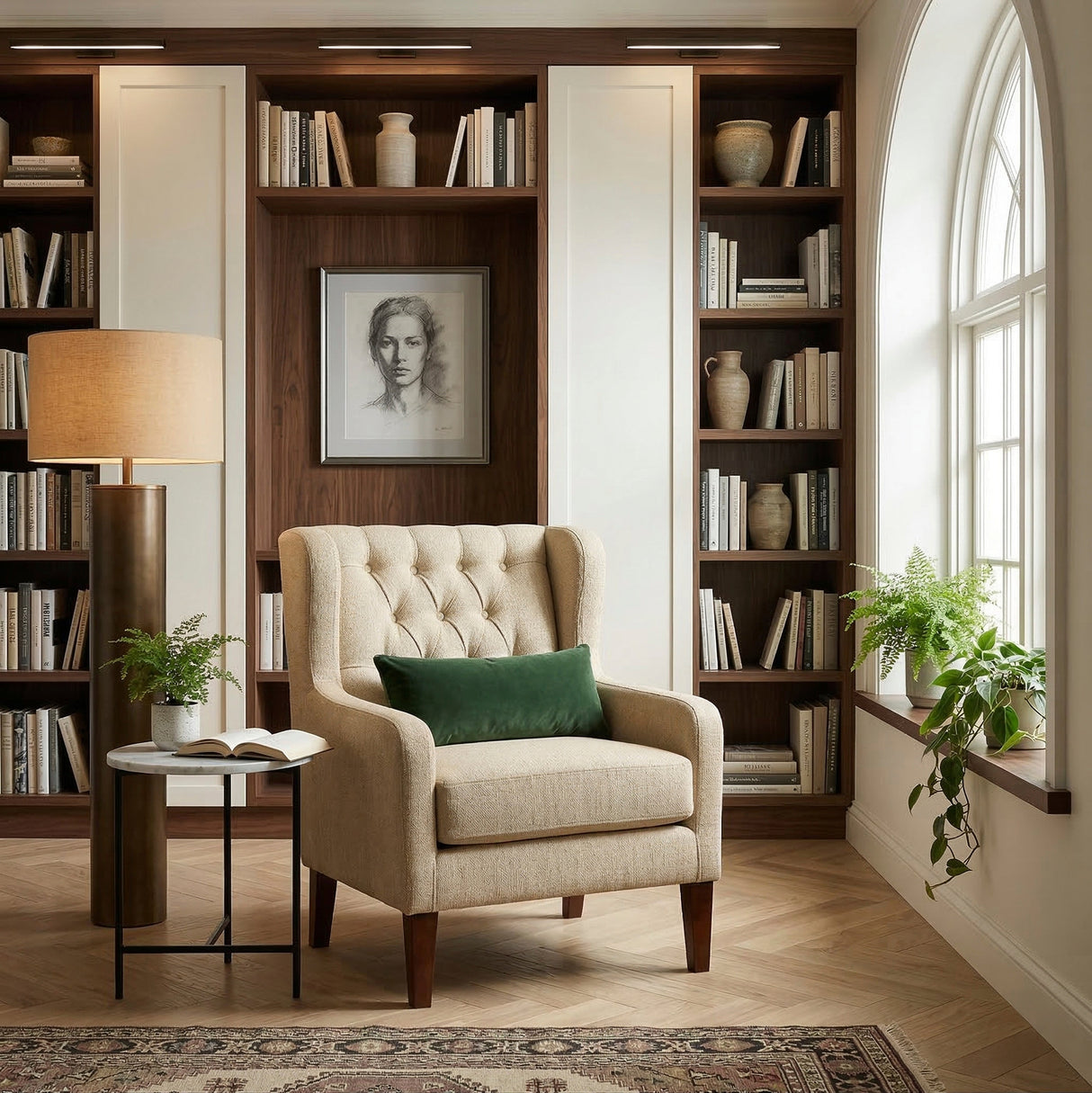 Aria Beige Accent Chair