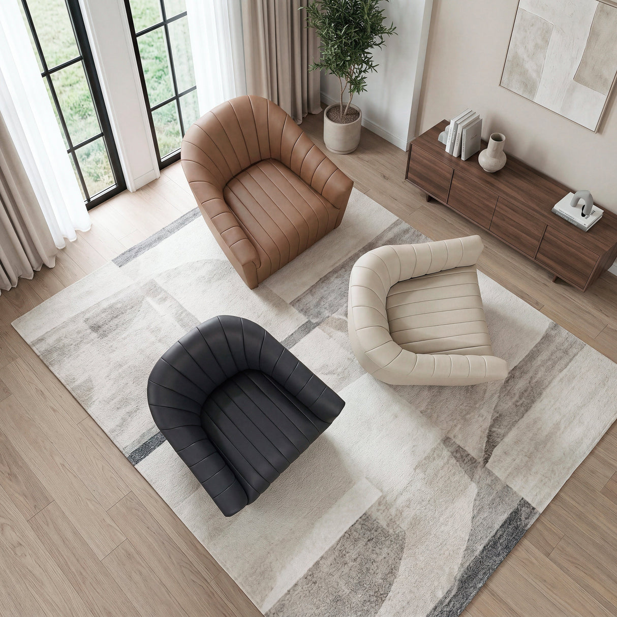 Boulevard Dark Brown Swivel Chair