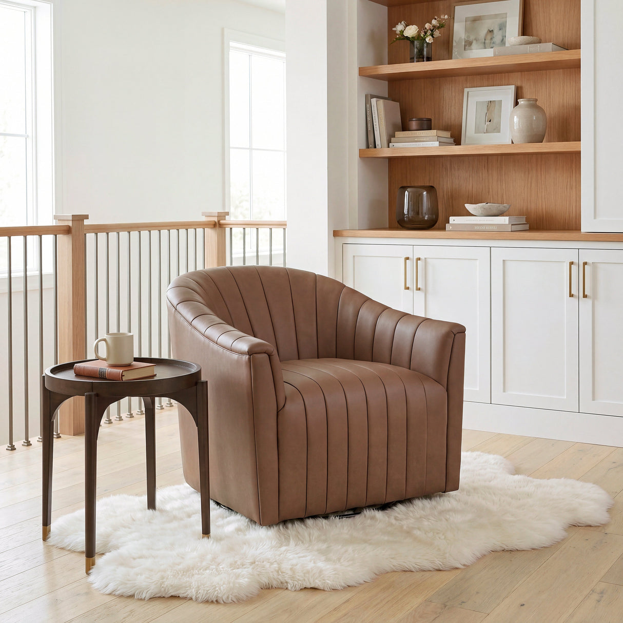 Boulevard Dark Brown Swivel Chair