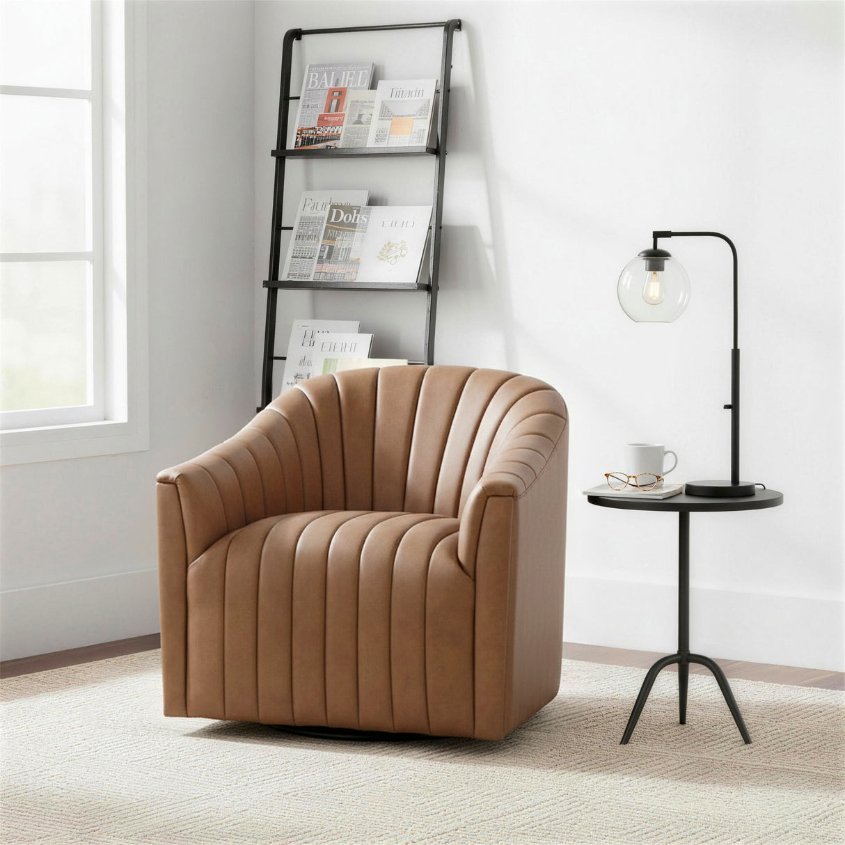 Boulevard Dark Brown Swivel Chair