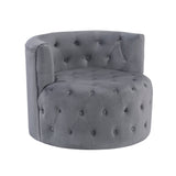 Cheswold Gray Velvet Swivel Chair