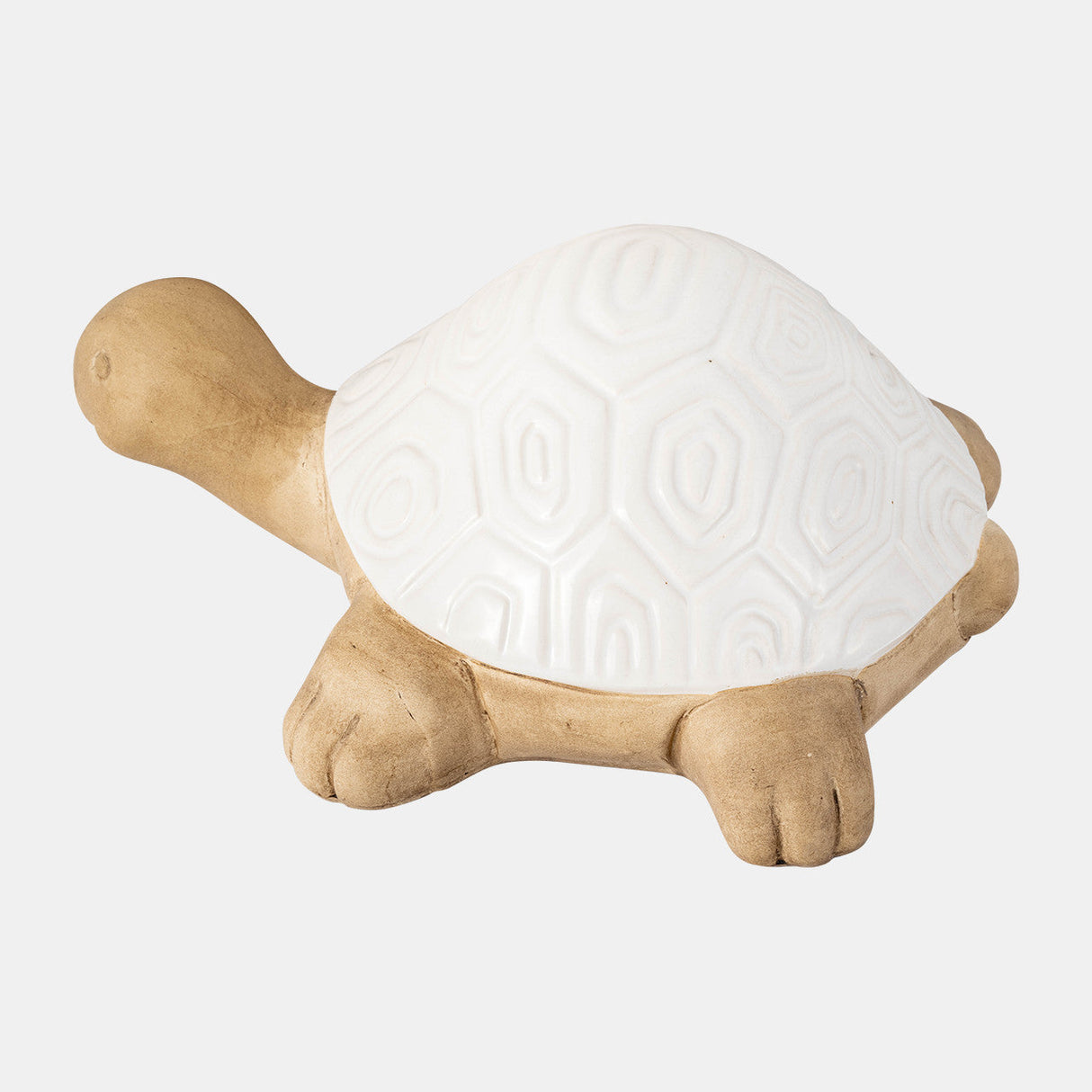 13" Tortoise Deco, White