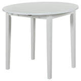 Bucknell White 3-Piece Round Drop Leaf Dining Room Set