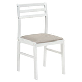 Bucknell White 3-Piece Round Drop Leaf Dining Room Set