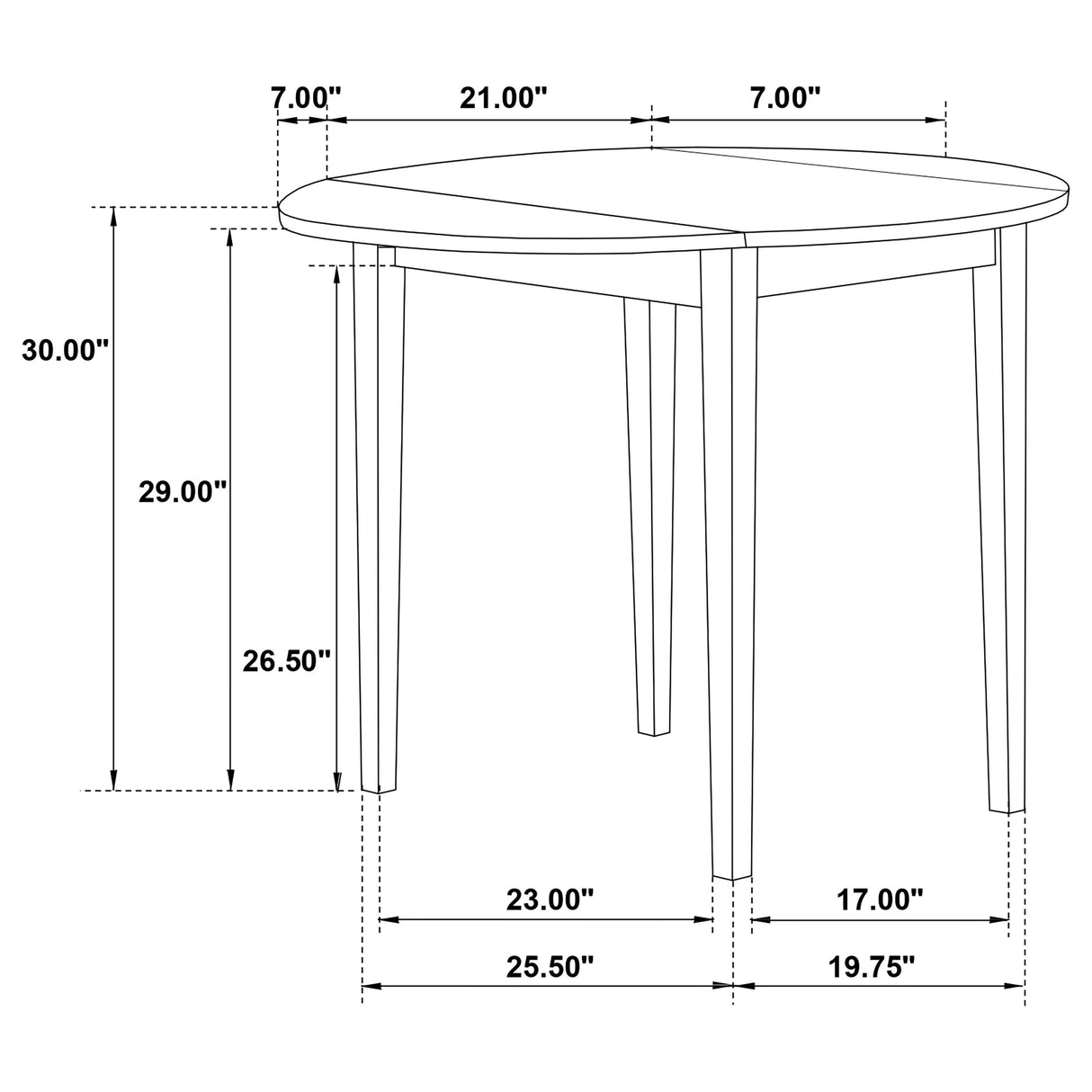 Bucknell White 3-Piece Round Drop Leaf Dining Room Set