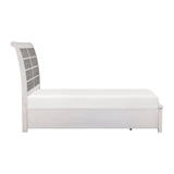 Ambrose Antique White/Gray Queen Platform Bed with Footboard Storage