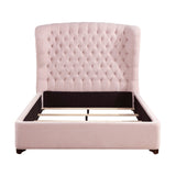 Cameo Pink Full Upholstered Wingback Bed