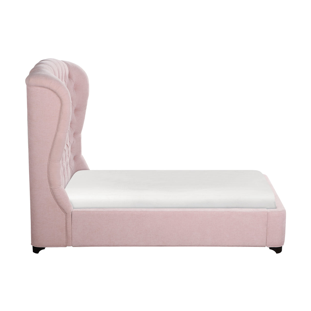 Cameo Pink Twin Upholstered Wingback Bed