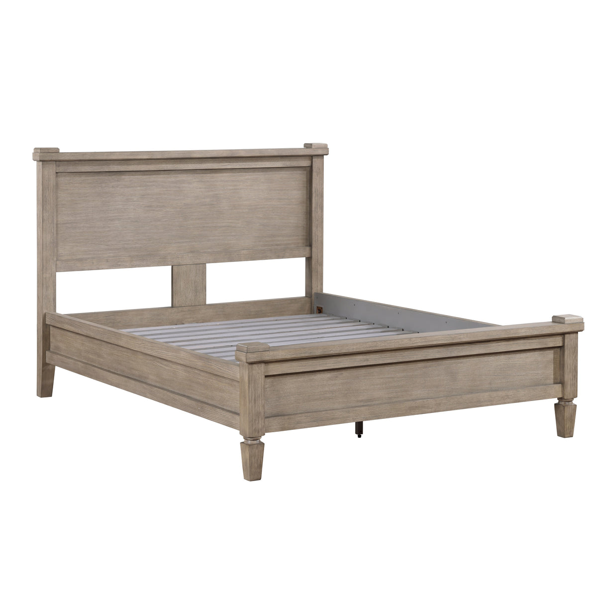 Marceline Gray Oak Eastern King Canopy Platform Bed