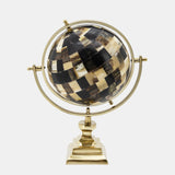 14"h Globe, Brown/gold
