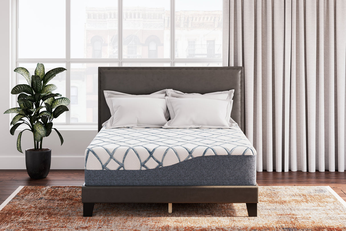 14 Inch Chime Elite 2.0 White/Blue California King Mattress by ASHLEY FURNITURE at Eve Furniture