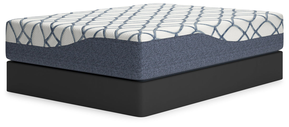 14 Inch Chime Elite 2.0 White/Blue California King Mattress by ASHLEY FURNITURE at Eve Furniture
