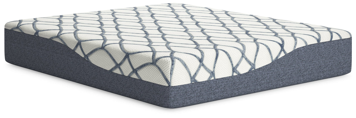 14 Inch Chime Elite 2.0 White/Blue California King Mattress by ASHLEY FURNITURE at Eve Furniture