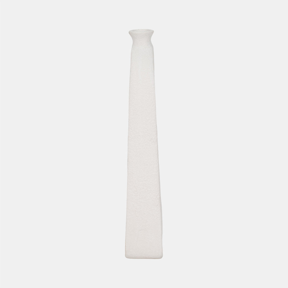 14" Open Cut-out Rough Vase, White