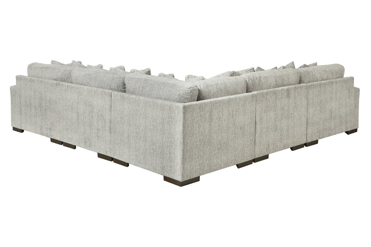 Regent Park Pewter 5-Piece Sectional