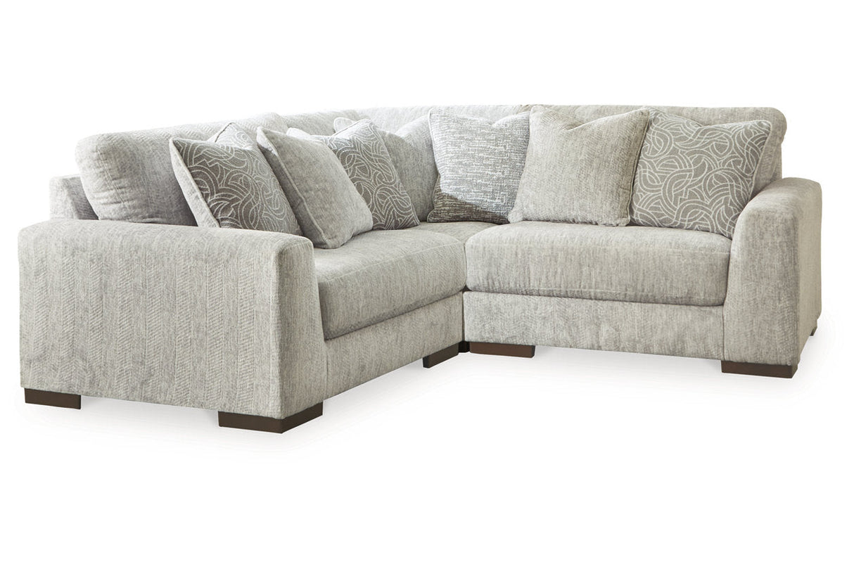 Regent Park Pewter 3-Piece Sectional