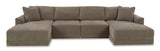 Raeanna Storm 4-Piece Double Chaise Sectional