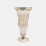 15"h Glass Vase W/ Acrylic Base, Silver