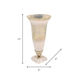 15"h Glass Vase W/ Acrylic Base, Silver