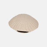 15" White Sand Shell Vase, White