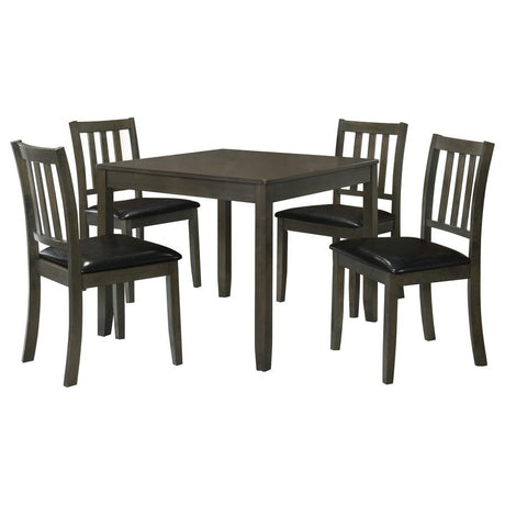 Parkwood Dark Ash Brown 5-piece Square Dining Room Set by Coaster at Eve Furniture