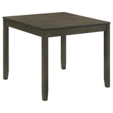 Juego de comedor Parkwood de 5 piezas gris carbón/negro con mesa cuadrada y sillas laterales de respaldo de listones