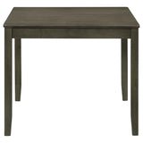 Juego de comedor Parkwood de 5 piezas gris carbón/negro con mesa cuadrada y sillas laterales de respaldo de listones