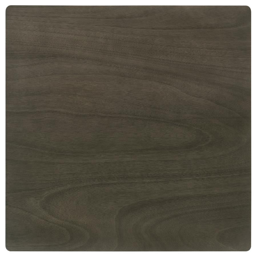 Juego de comedor Parkwood de 5 piezas gris carbón/negro con mesa cuadrada y sillas laterales de respaldo de listones