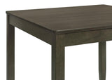 Juego de comedor Parkwood de 5 piezas gris carbón/negro con mesa cuadrada y sillas laterales de respaldo de listones